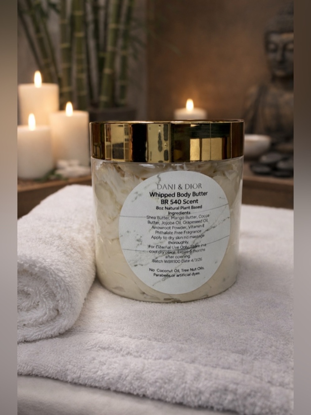 Whipped Body Butter – BR 540 8oz , Jar Top color may be gold, white or black